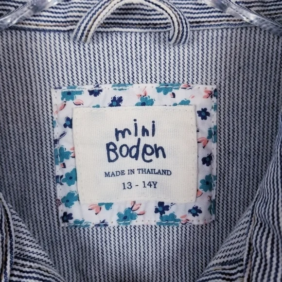 Mini Boden Blue & White Striped Jacket - Picture 2 of 9